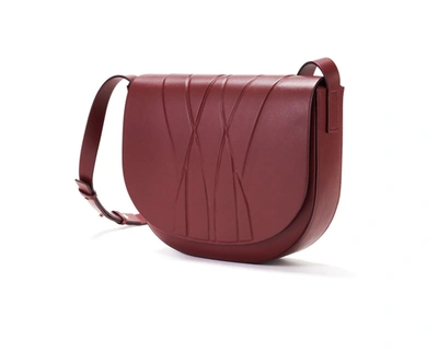 Shop Alesya Orlova Geo Saddle Bag Bordeaux In Brown