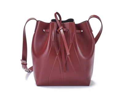 Shop Alesya Orlova Geo Bucket Bag Mini Bordeaux In Brown