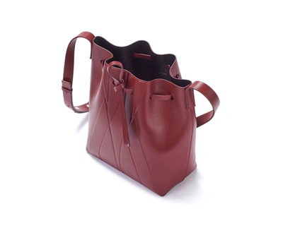 Shop Alesya Orlova Geo Bucket Bag Mini Bordeaux In Brown