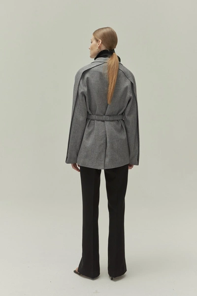 Shop Viktoria Chan Arya Box Jacket In Grey