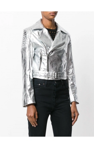 Shop Manokhi London Moto Jacket In White