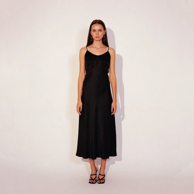 Shop Jenesequa Noli Classic Silk Dress In Black