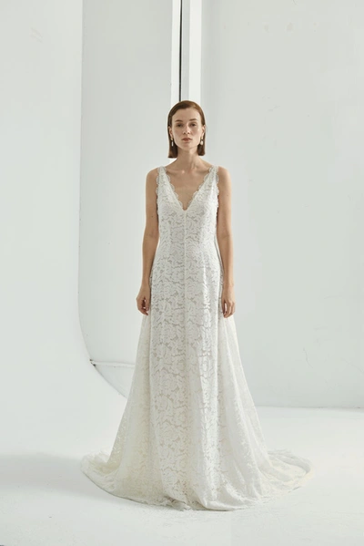 Shop Viktoria Chan Charlotte Lace Wedding Gown In White