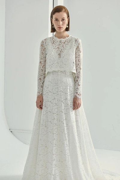 Shop Viktoria Chan Charlotte Lace Wedding Gown In White