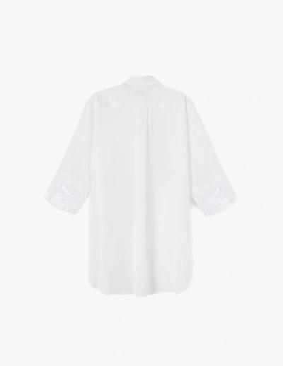 Shop A-line Handcrafted Applique Long Shirt In White