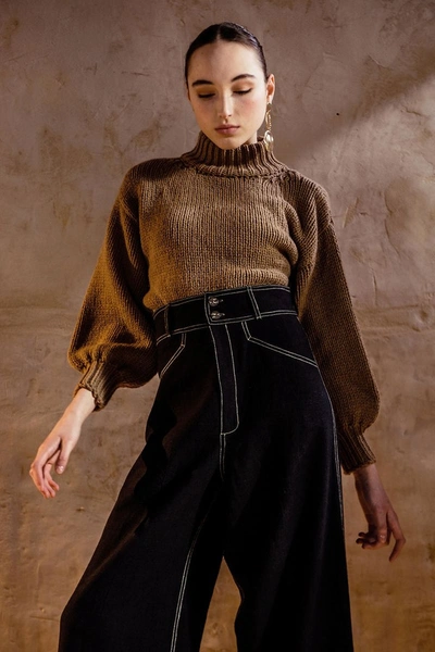 Shop Charlotte Pringels Indra Bran Sweater In Brown