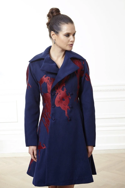 Shop Nadya Shah Liv Frock Coat / Dress In Blue