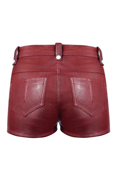 Shop Manokhi Alys Shorts In Burgundy