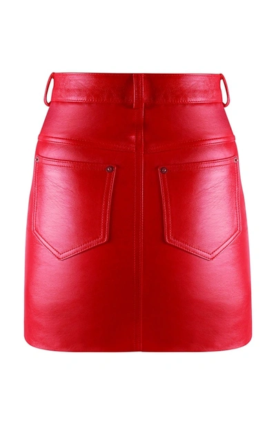 Shop Manokhi Classic Skirt 2 In Patent Red