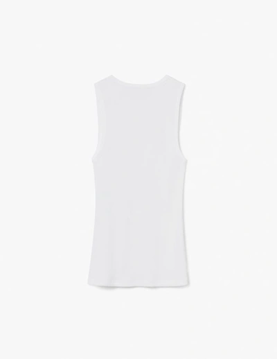 Shop A-line Ribbed Tank Top With Square Neckline In White