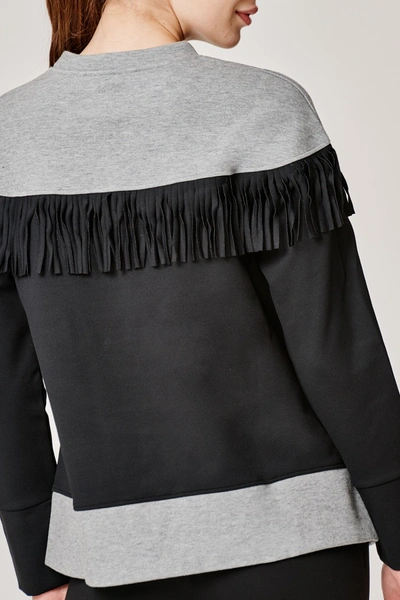 Shop Sàpopa Libertà Black Fringe Sweatshirt