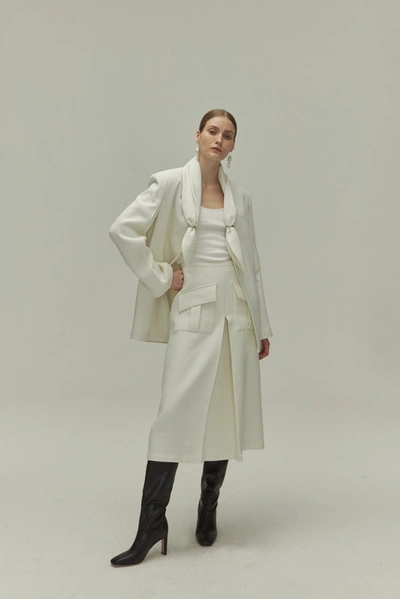 Shop Viktoria Chan Sandy Blazer Thick In Ivory