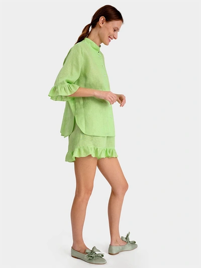 Shop Sleeper Linen Lounge Suit In Lime In Green