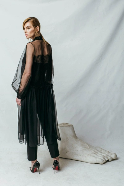 Aureliana Chantilly Lace Tulle Kimono In Black | ModeSens