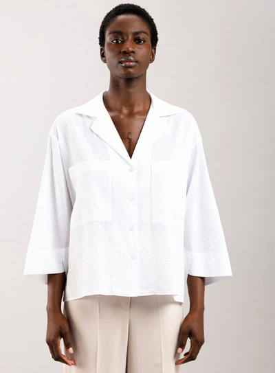 Shop A-line Boxy Shirt With Chest Pockets In White