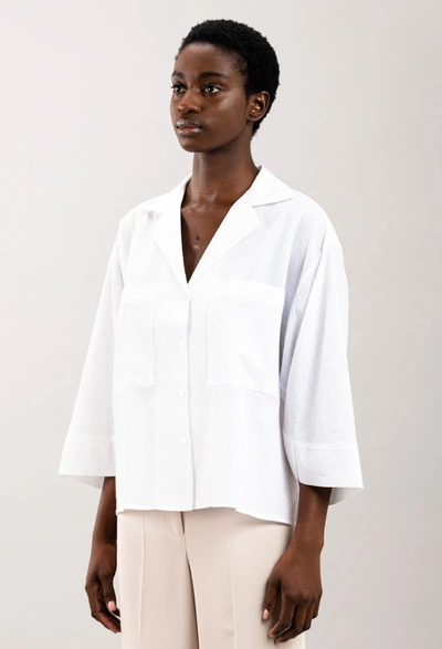 Shop A-line Boxy Shirt With Chest Pockets In White