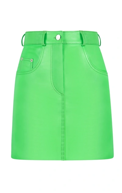 Shop Manokhi Classic Skirt 2 In Neon Green