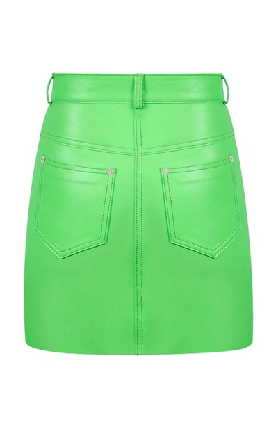 Shop Manokhi Classic Skirt 2 In Neon Green