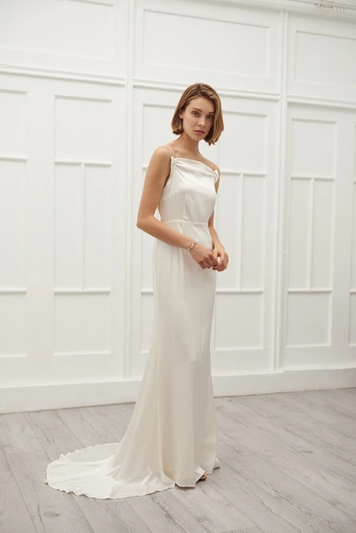 Shop Viktoria Chan Caroline Wedding Dress In White