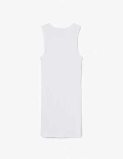 Shop A-line Fitted Cotton Rib Short Dress In White