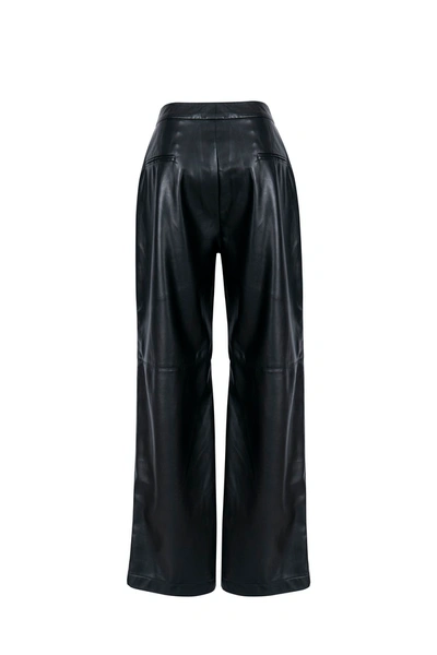 Shop Viktoria Chan Arya Leather Trousers In Black