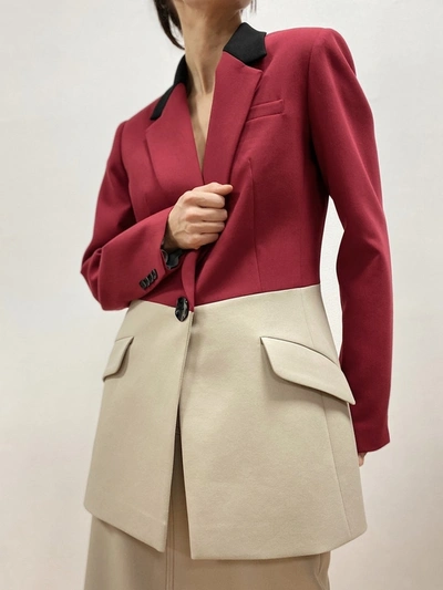 Shop Ksenia Kams Berlin In Burgundy & Light Grey