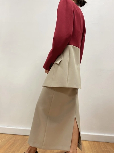 Shop Ksenia Kams Berlin In Burgundy & Light Grey