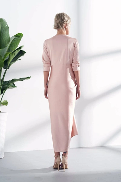 Shop Viktoria Chan Lova Classic Gown, Knot Front In Pink