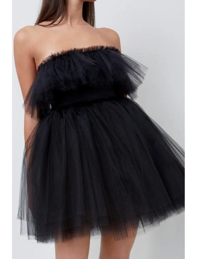 Shop Belfiori Couture Mini Tulle Dress In Black