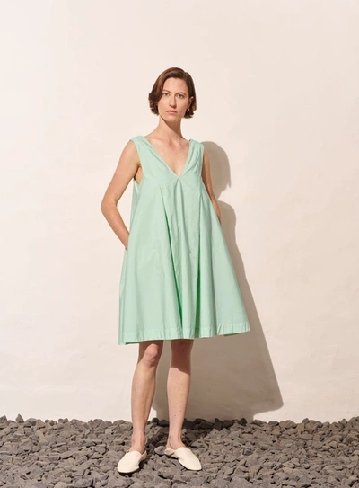 Shop A-line Wavy Midi Dress In Minty-leaf