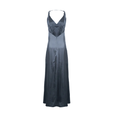 Shop Viktoria Chan Melina Knot Silk Dress In Grey