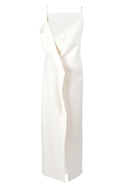 Shop Viktoria Chan Bibi Asymmetric Long Dress In Navy