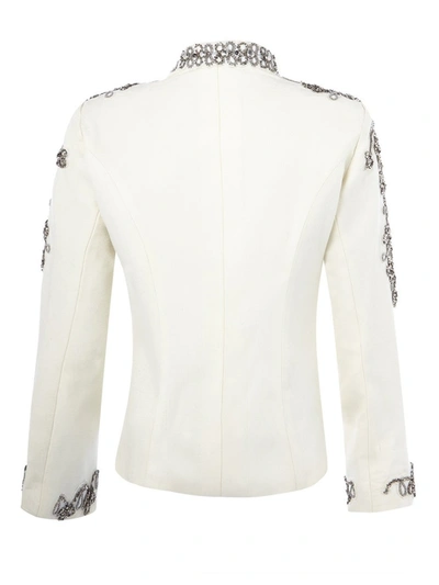 Shop Nadya Shah Zara Military Jacket In White