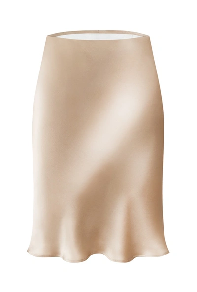 Shop Moye Silk Mini Skirt - Maria Nude In Beige