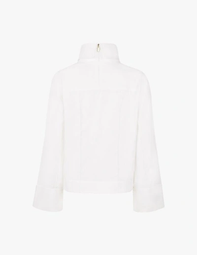 Shop A-line High Neck All Over Stitch Top In White