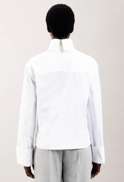 Shop A-line High Neck All Over Stitch Top In White