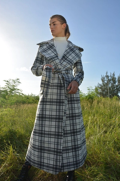 Shop Paper London Collar Coat In Check On It In Multi Color