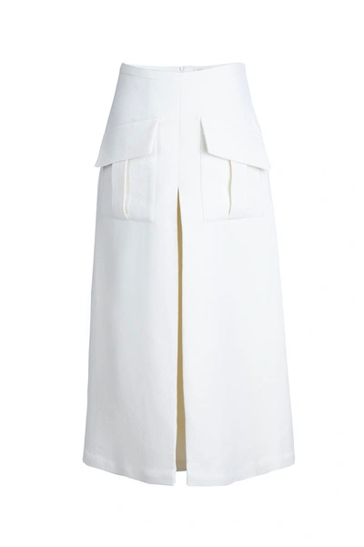 Shop Viktoria Chan Sandy A Line Skirt In Ivory