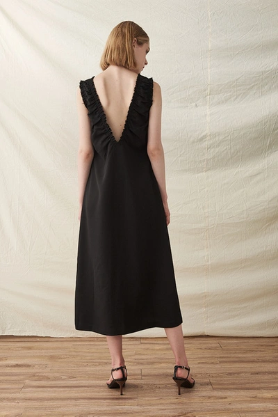 Shop Viktoria Chan Fleur Black Midi Dress