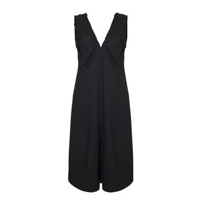 Shop Viktoria Chan Fleur Black Midi Dress