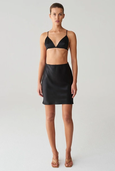 Shop Moye Silk Mini Skirt - Maria Black