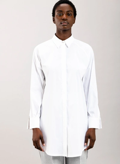 Shop A-line Raglan Sleeves Essential Long Shirt In White