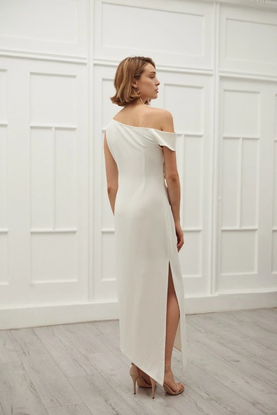 Shop Viktoria Chan Elin Meshed Dress In White