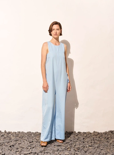 Shop A-line Architectural Cut Jumpsuit In Salty-blue