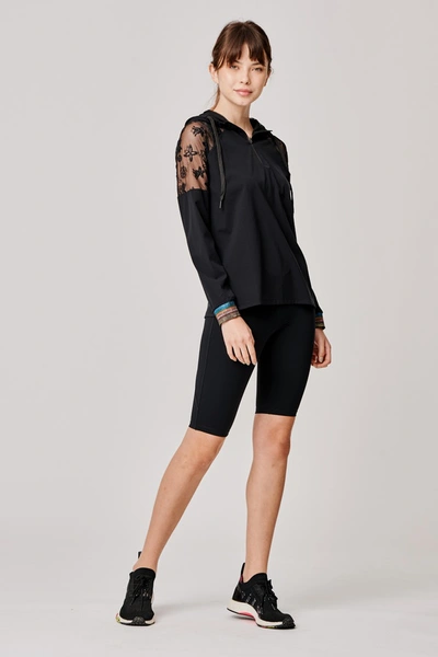 Shop Sàpopa Jasmine Lace Sweatshirt In Black