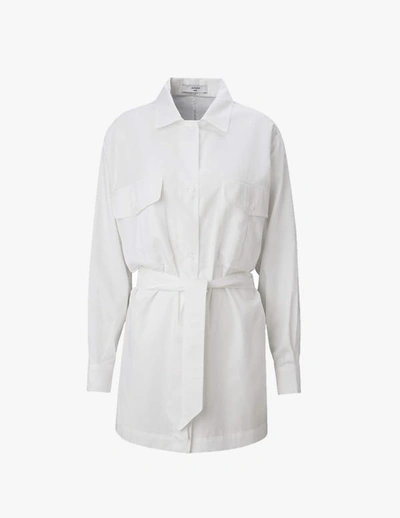 Shop A-line Safari Long Shirt In White