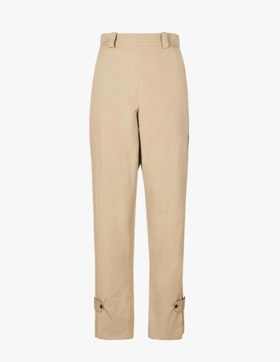 Shop A-line Button Flap Wide Leg Trousers In Forest-green