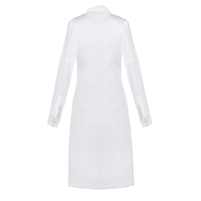 Shop Hashé Cotton Poplin Shirt Dress With Raw Stone Buttons In White