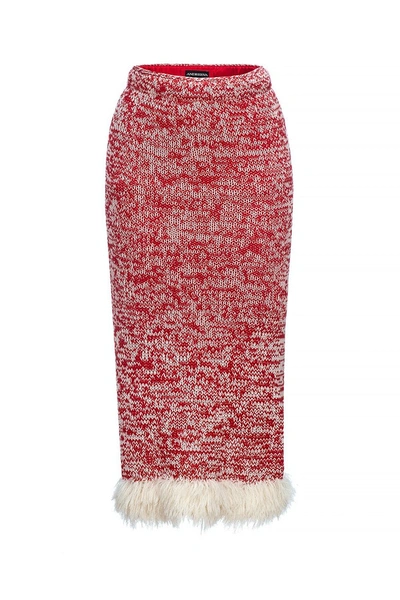 Shop Andreeva Red Handmade Knit Dress