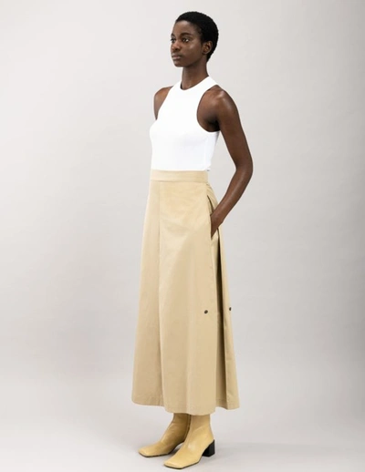 Shop A-line Button Flap  Skirt In Vintage-moss